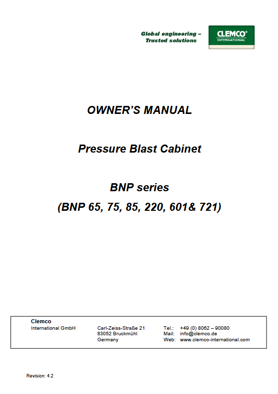 BNP 65 Blast Cabinet